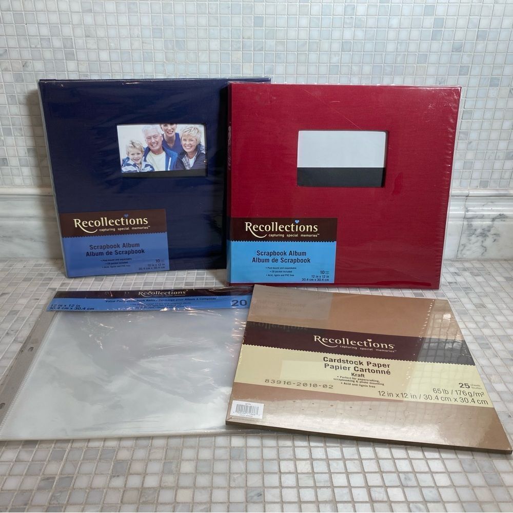 Set of 2 Recollections Scrapbook Albums and Pages, Inserts
